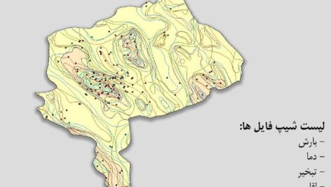 دانلود نقشه GIS داده‌های اقلیمی استان یزد(دما، بارش، تبخیر، اقلیم و …)
