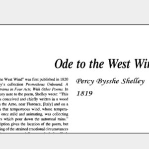 نقد شعر Ode to the West Wind by Percy Bysshe Shelley