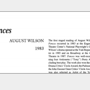 نقد نمایشنامه Fences by August Wilson