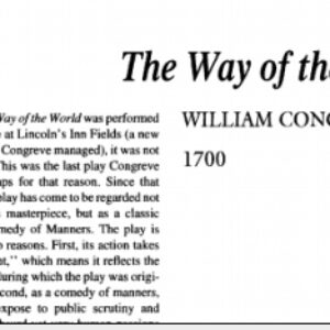 نقد نمایشنامه The Way of the World by William Congreve