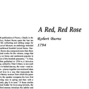نقد شعر  A Red, Red Rose by Robert Burns