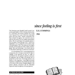نقد شعر   since feeling is first by  E. E. Cummings