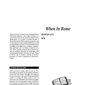 نقد شعر   When in Rome by Mari Evans