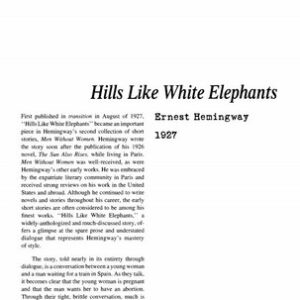 نقد داستان کوتاه   Hills Like White Elephants by Ernest Hemingway