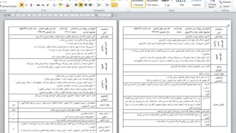 طرح درس روزانه پایه ششم (درس اجتماعی،درس ریاضی،درس علوم،درس فارسی،درس هدیه ها) فایل وردdoc
