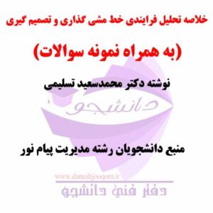 جزوه و خلاصه PDF کتاب تحلیل فرایندی خط مشی گذاری و تصمیم گیری- نوشته دکتر محمدسعید تسلیمی + نمونه سوالات- رشته مدیریت پیام نور