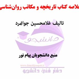 خلاصه کتاب و نکات مهم کتاب تاریخچه و مکاتب روان‌شناسی- تالیف غلامحسین جوانمرد- منبع روانشناسی پیام نور