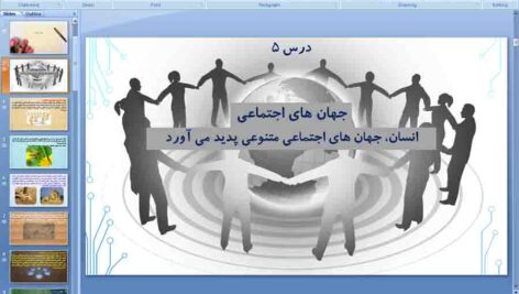 پاورپوینت درس 5 جامعه شناسی دهم انسانی ( جهان های اجتماعی )
