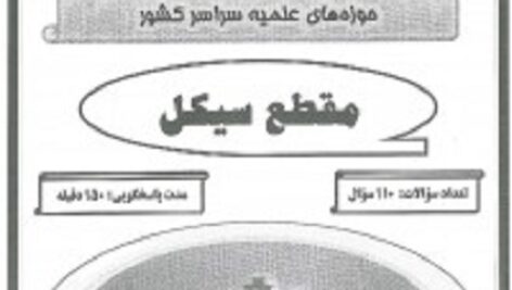 نمونه سوالات آزمون ورودی حوزه هاي علميه  مقطع سیکل