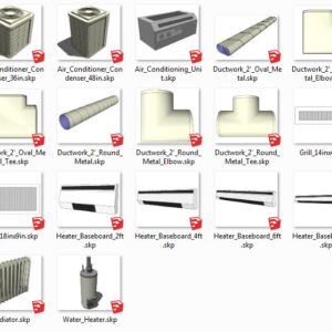 کامپوننت های اسکچاپ تاسیسات هوا