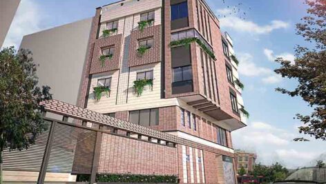 فایل max و vray نمای آجری دو نبش