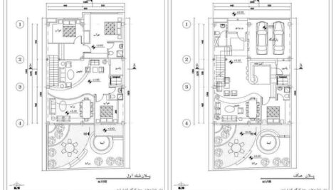 فایل اتوکد ویلای دوبلکس سه خوابه زمین 10 در 13