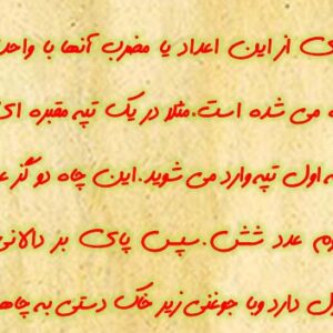 کتاب  چه اعدادی در رمز گشائی گنج نامه و نقشه گنج بکار برده می شودو چگونه با شناسائی آن اعداد نقشه گنج را ساده تر  پیدا و بازگشائی کنیم