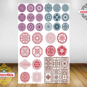 وکتور اسلیمی - سنتی مجموعه شماره(1) -CDR-Ai-EPS-PNG-PSD