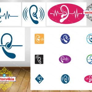 وکتور گوش پزشکی و شنوایی - با فرمت های Ai-EPS-PSD-PNG