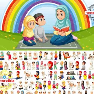 وکتور کاراکتر حجاب  و مسلمان - با فرمت های Ai-EPS-PSD-PNG