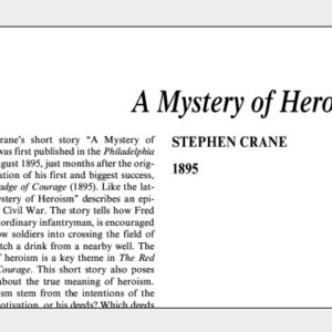 نقد داستان کوتاه A Mystery of Heroism by Stephen Crane