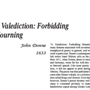 نقد شعر   A Valediction Forbidding Mourning by John Donne
