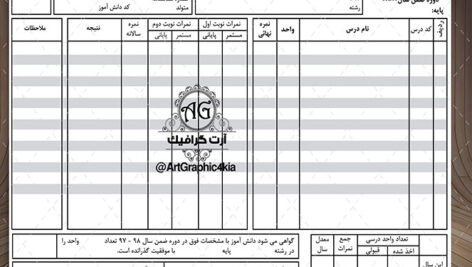 طرح  کارنامه دانش آموزان لایه باز – PSD-فتوشاپ