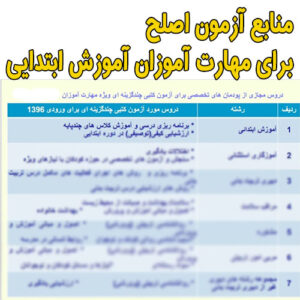 نمونه سوالات آزمون اصلح  همراه منابع آزمون