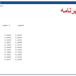 کد متلب برای مشتق گیری عددی  به روش تیلور با مرتبه های 1و 2 و 4