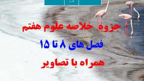 دانلود جزوه خلاصه  علوم هفتم از فصل 8 تا 15 به صورت pdf