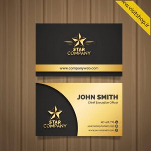 کارت ویزیت لایه باز مشکی طلایی خاص و زیبا حرفه ای