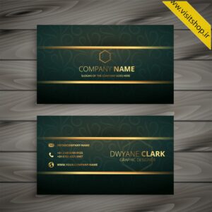 دانلود کارت ویزیت مشکی طلایی خاکستری تیره با زمینه طرح گل