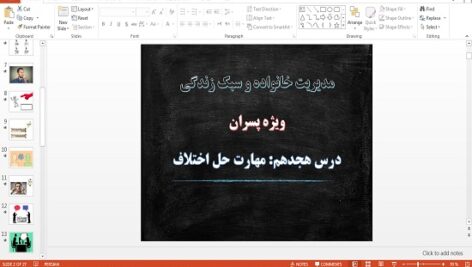 پاورپوینت مهارت حل اختلاف درس 18 مدیریت خانواده و سبک زندگی پسران