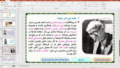 پاورپوینت درس 1 علوم و فنون ادبی پایه دوازدهم انسانی: تاریخ ادبیات قرن‌های دوازدهم و سیزدهم