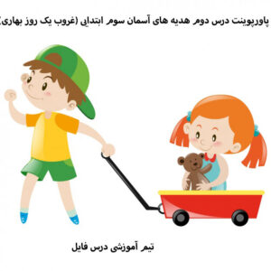 پاورپوینت درس دوم هدیه های آسمان سوم ابتدایی (غروب یک روز بهاری)