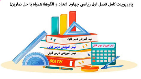 پاورپوینت کامل فصل اول ریاضی چهارم اعداد و الگوها(همراه با حل تمارین)