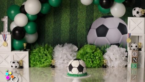 بک دراپ تولد تم فوتبال-کد 717