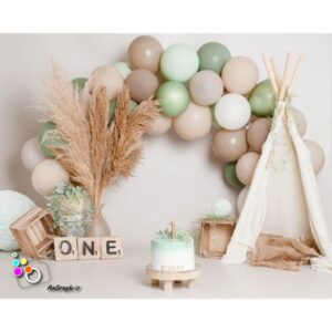بک دراپ تولد تم بادکنک و بوهو-کد 862