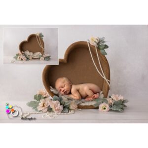 بک دراپ نوزاد قلب چوبی-کد 886