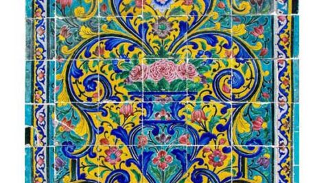 دانلود تصویر با کیفیت نمایی از کاشی کاری کاخ گلستان-کد 2200