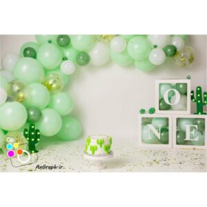 بک دراپ تولد تم کاکتوس-کد 2459