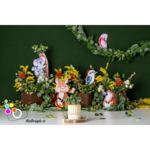 بک دراپ تولد تم حیوانات جنگل-کد 2478
