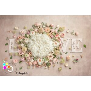 بک دراپ نوزاد LOVE -کد 2501
