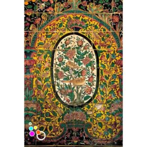 دانلود تصویر با کیفیت کاشی کاری قدیمی با نقش گل و پرنده-کد 6067