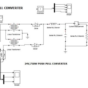 مدلسازی مبدل پوش پول PUSH PULL CONVERTER در نرم افزار متلب‎