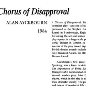 نقد نمایشنامه A Chorus of Disapproval by Alan Ayckbourn
