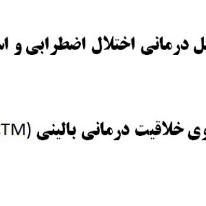 پروتکل درمانی اختلال اضطرابی و استرس الگوی خلاقیت درمانی بالینی (CCTM)